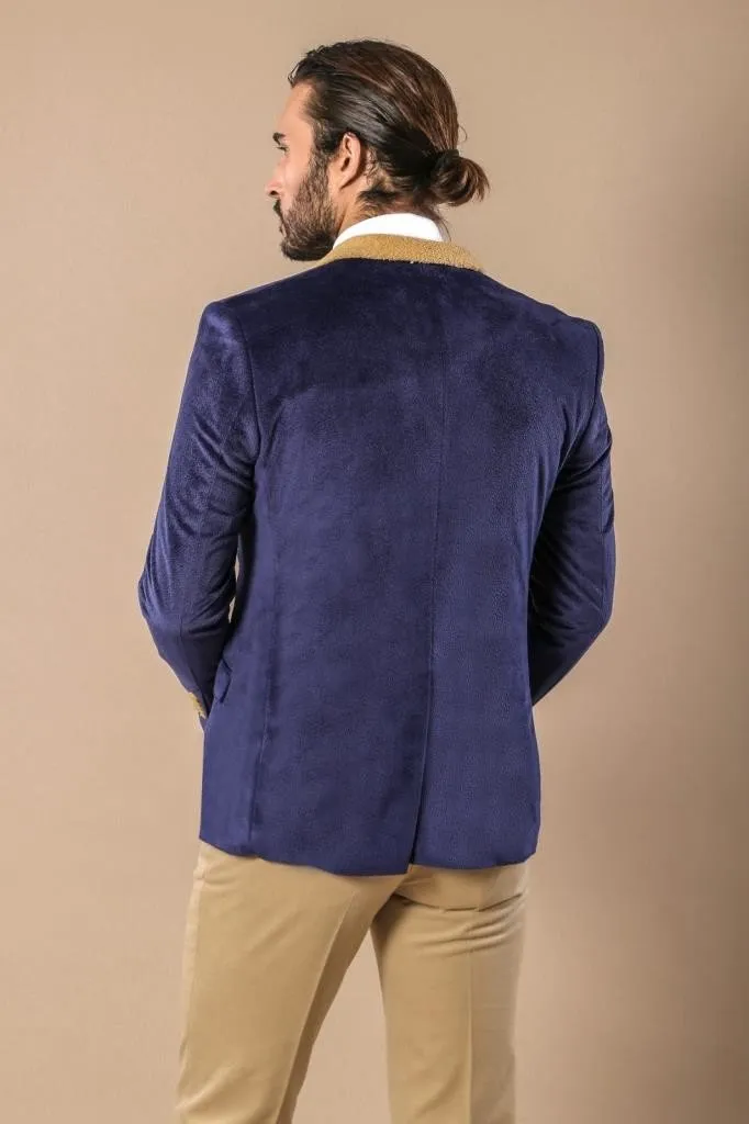 15665 Blue-Tan Velvet jacket