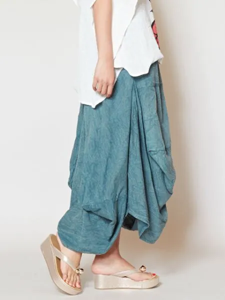 Acid Washed Asymmetrical Skirt