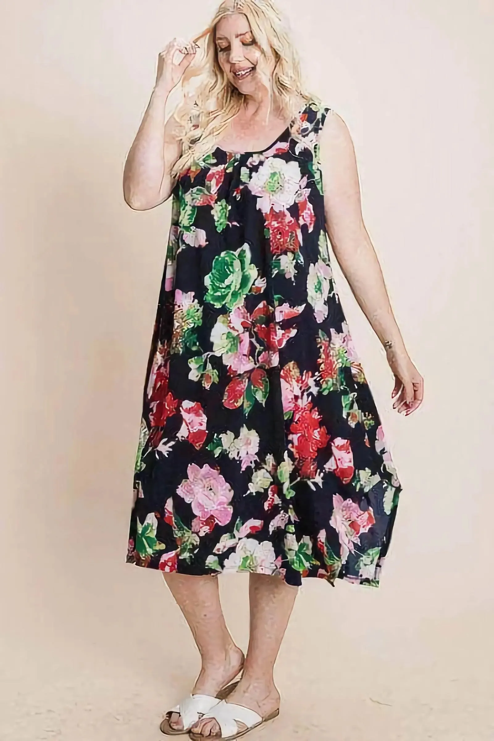 Alice Floral Bulgari Tank Midi Dress