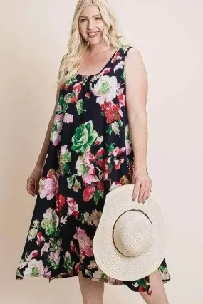 Alice Floral Bulgari Tank Midi Dress