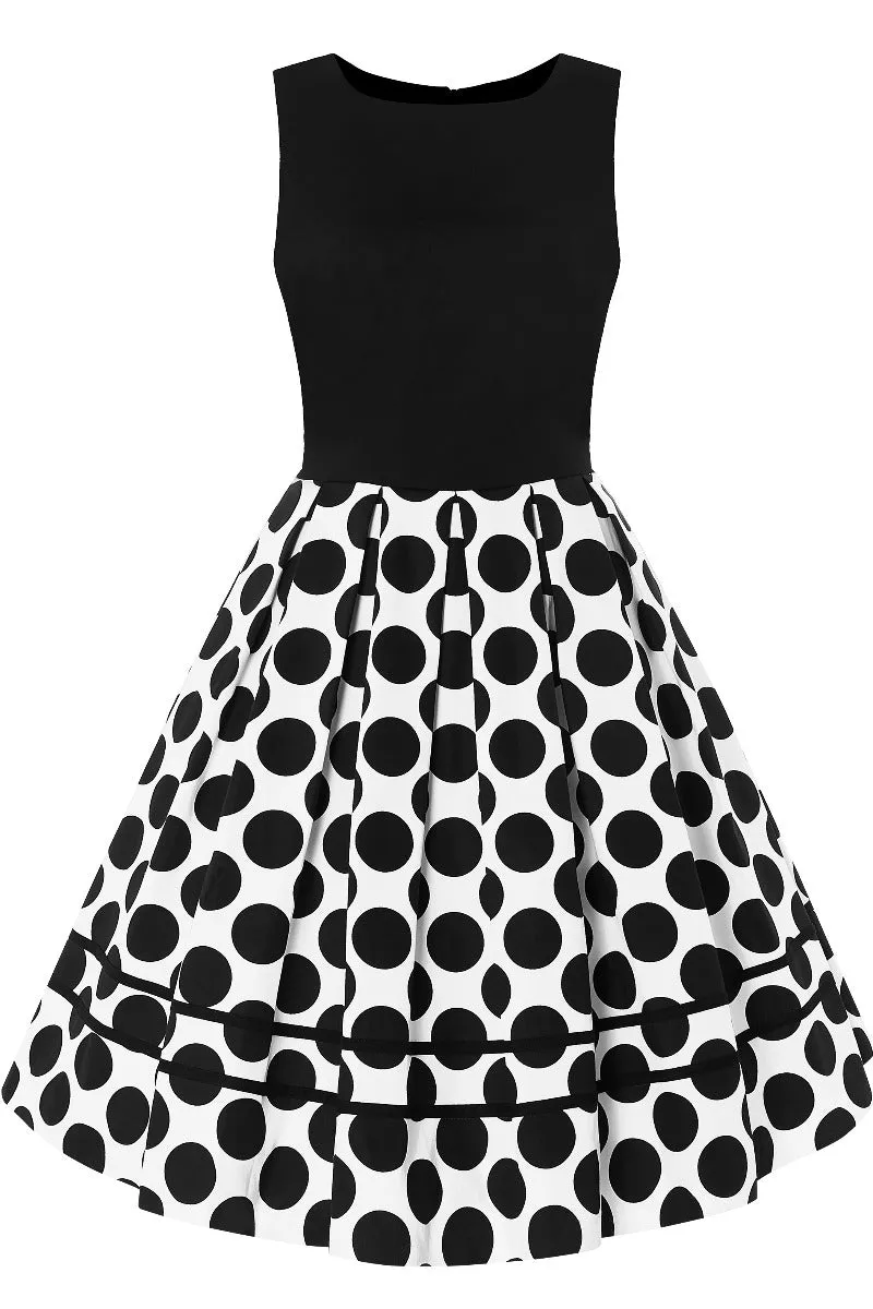 Annie Retro Monochrome Polka Dot Dress