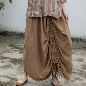 Asymmetrical Cotton Linen Skirt | Lotus