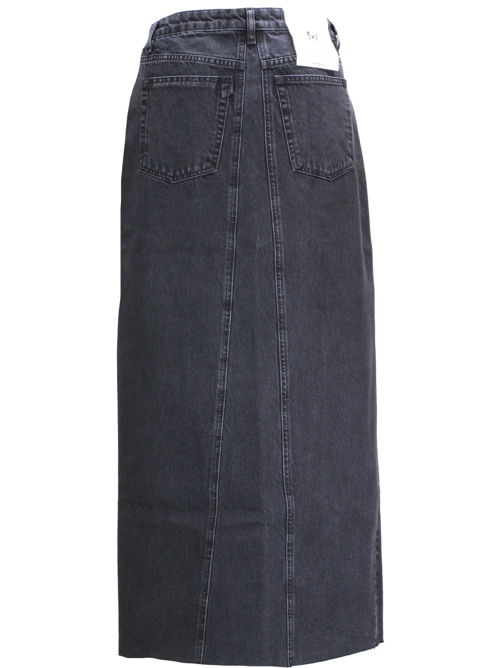 Asymmetrical Dark Grey Denim Skirt