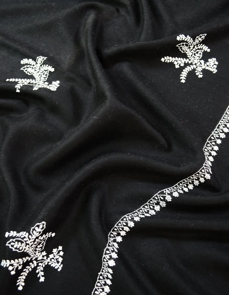 black booti embroidery pashmina shawl 8453