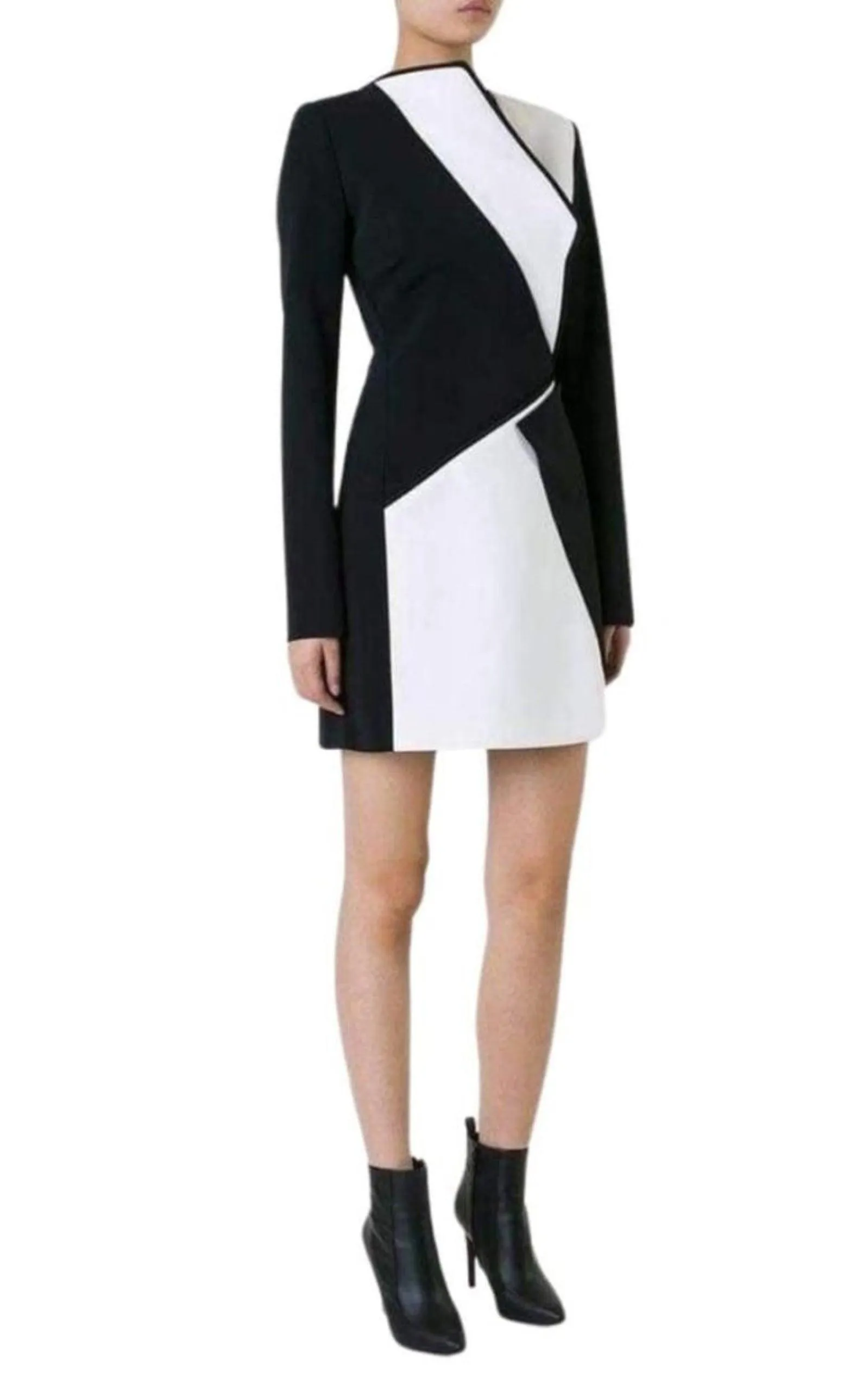 Bonded Monocrome Crepe Dress