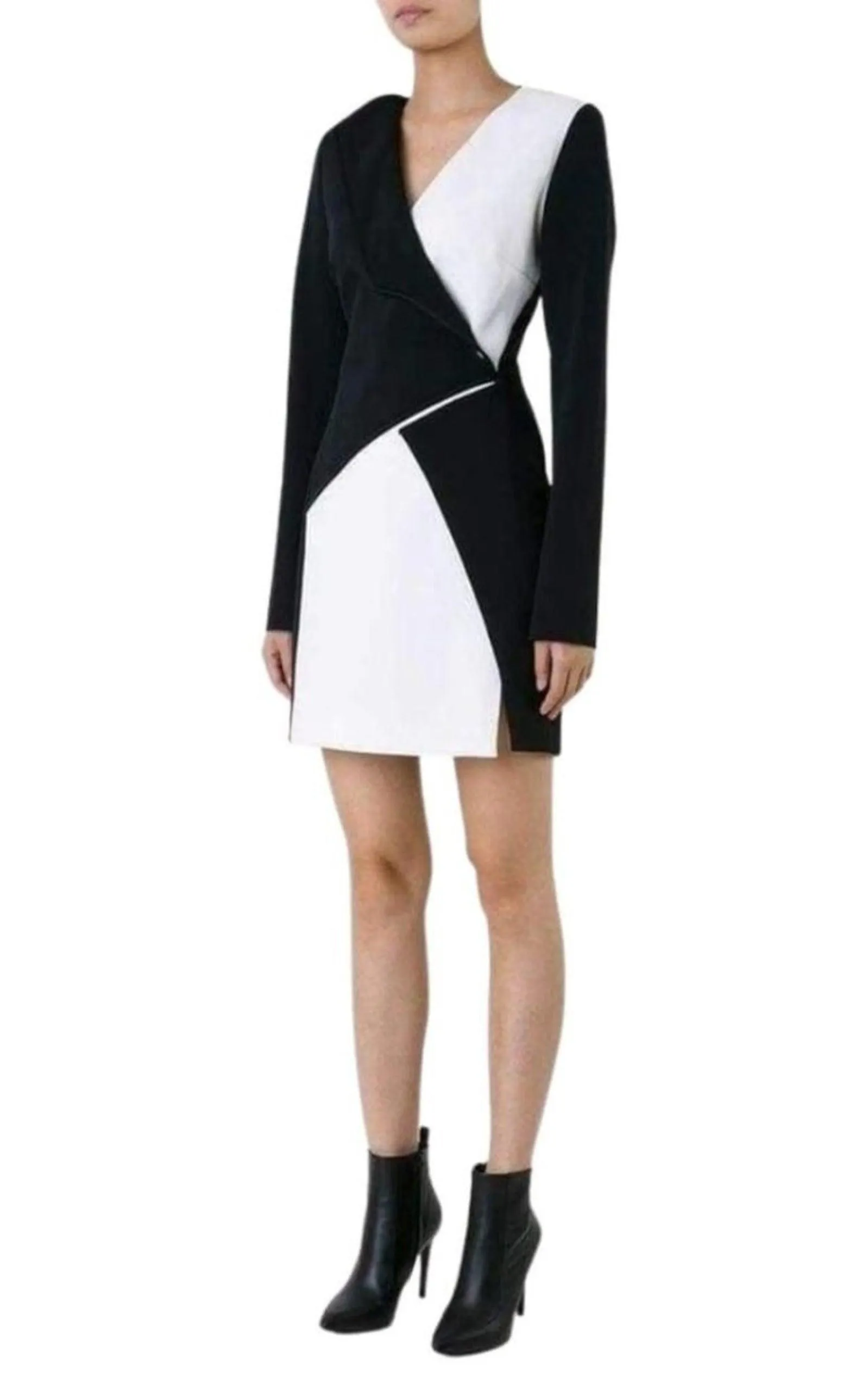 Bonded Monocrome Crepe Dress