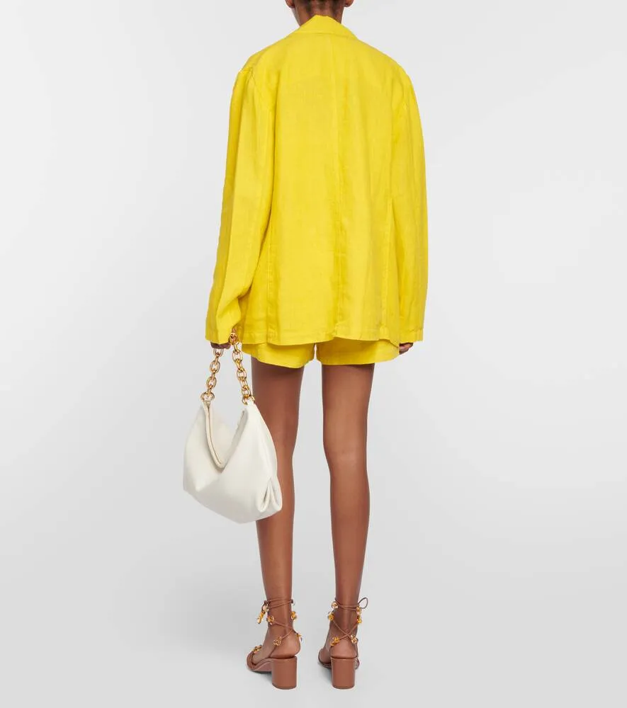 Cassie VELVET linen blazer, yellow