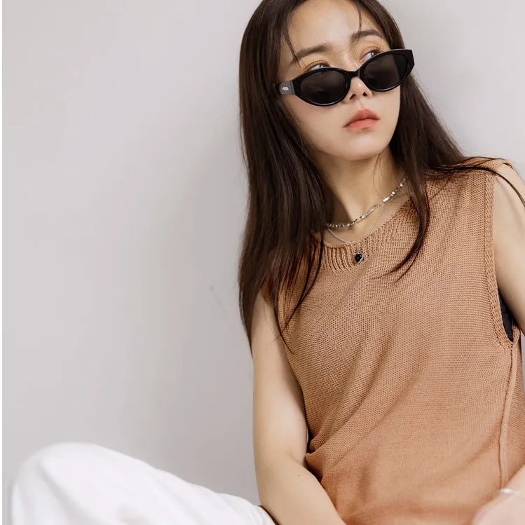 Casual Basic Solid Soft Knit Long Sleeveless Tank Top