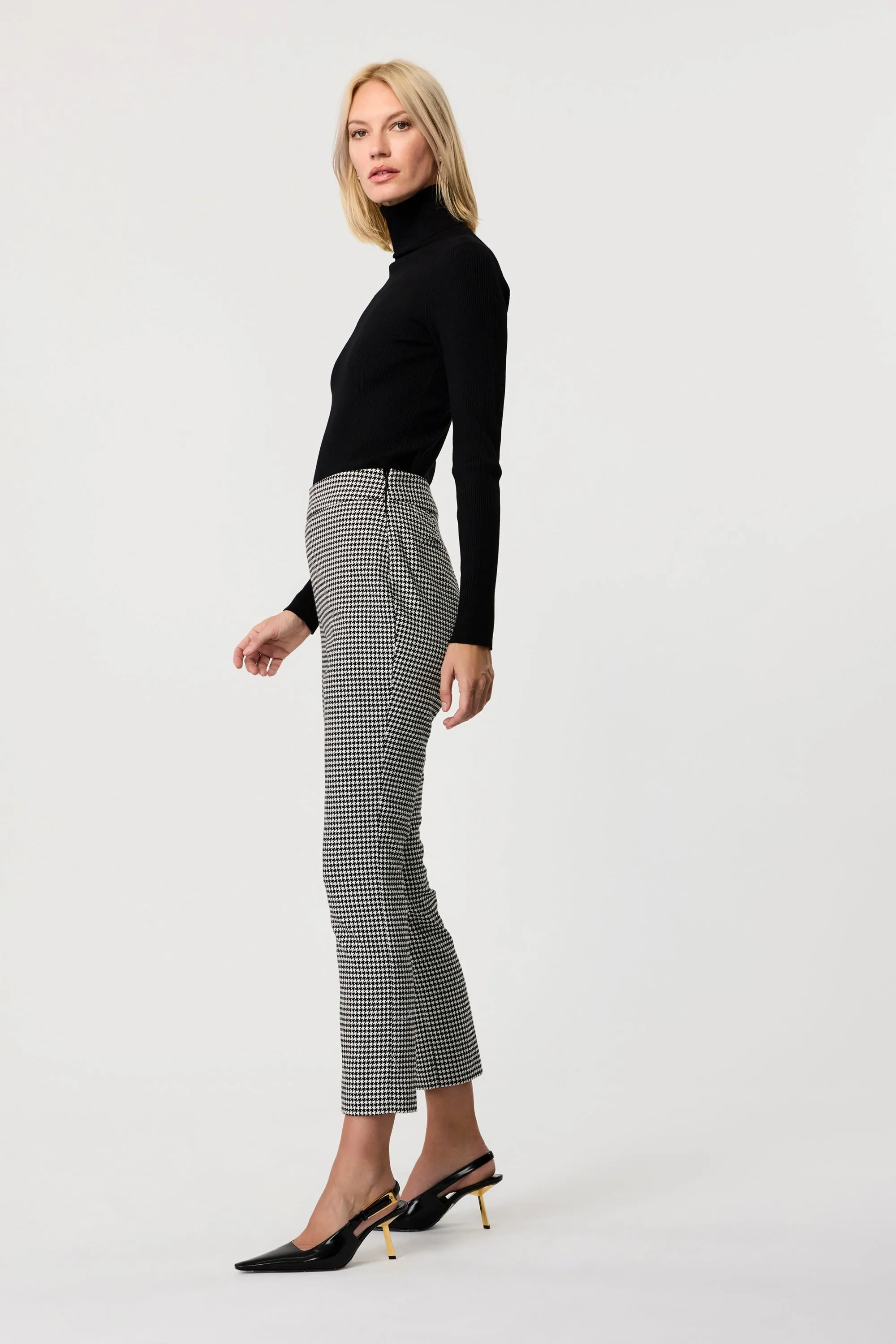 Claire Houndstooth Slim Pants