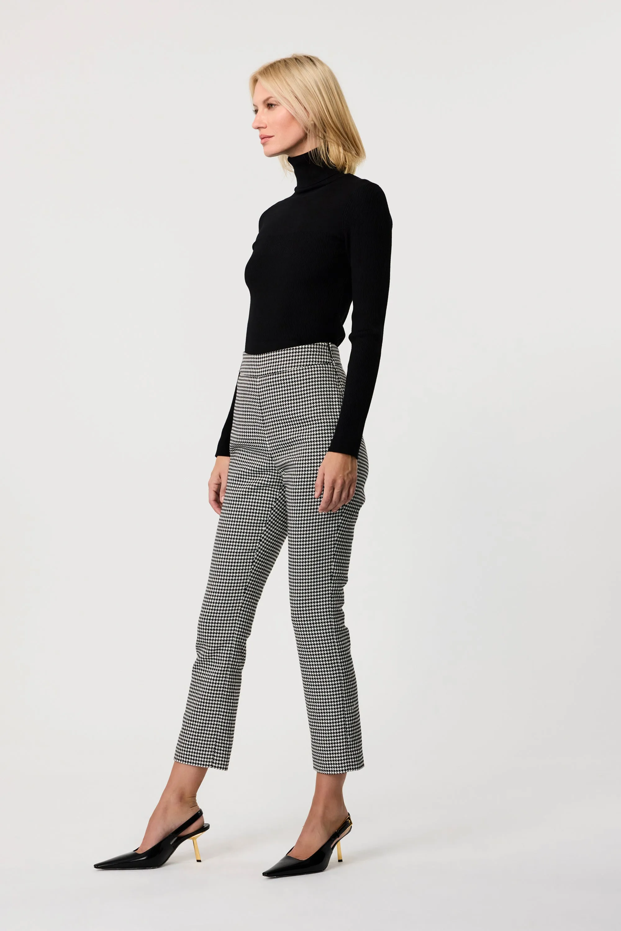 Claire Houndstooth Slim Pants