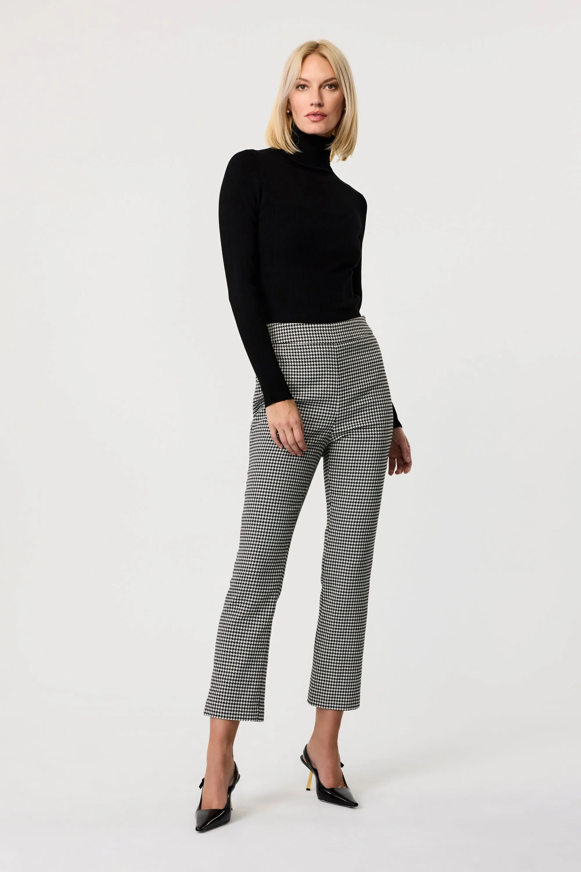 Claire Houndstooth Slim Pants