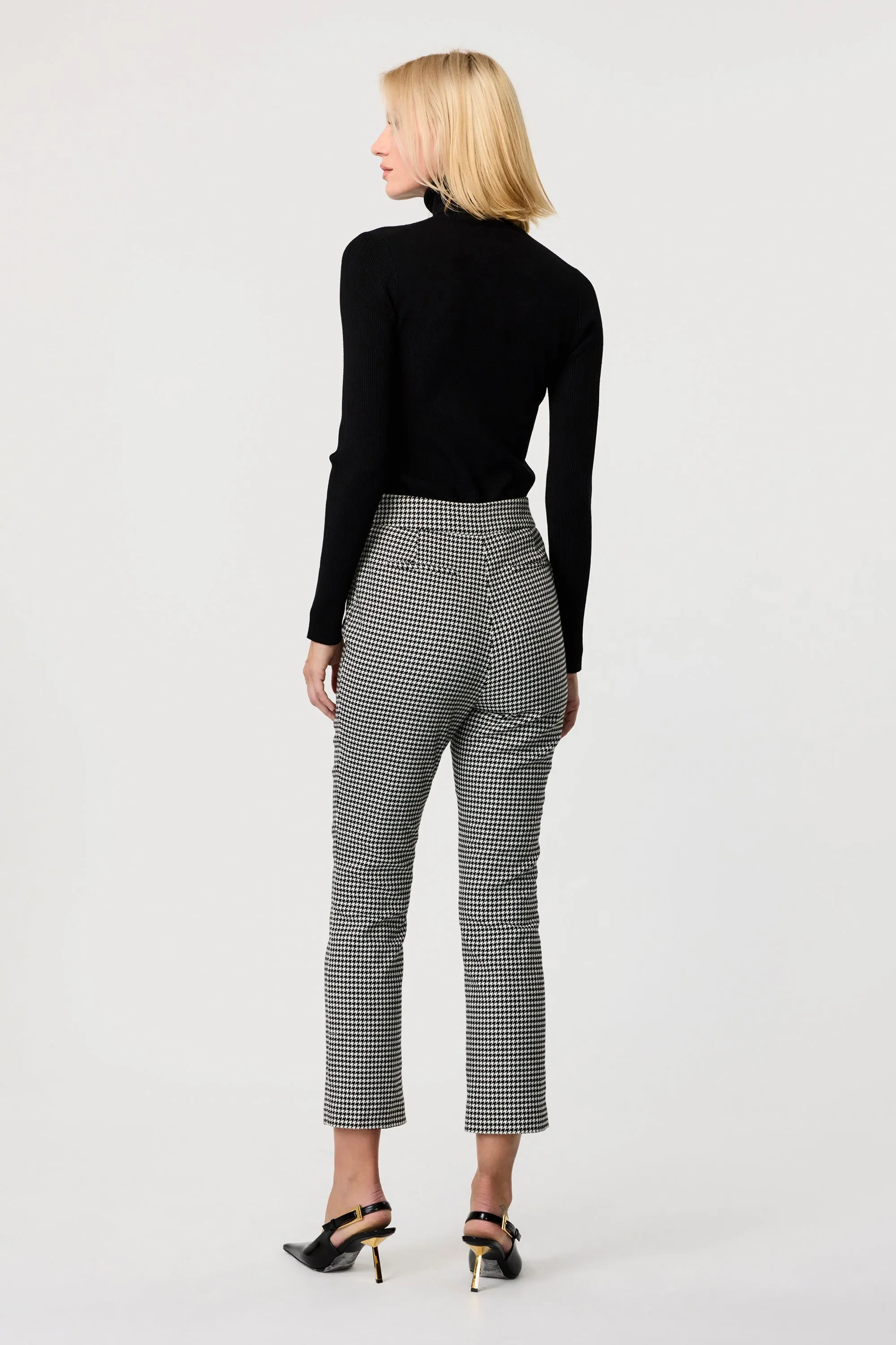 Claire Houndstooth Slim Pants