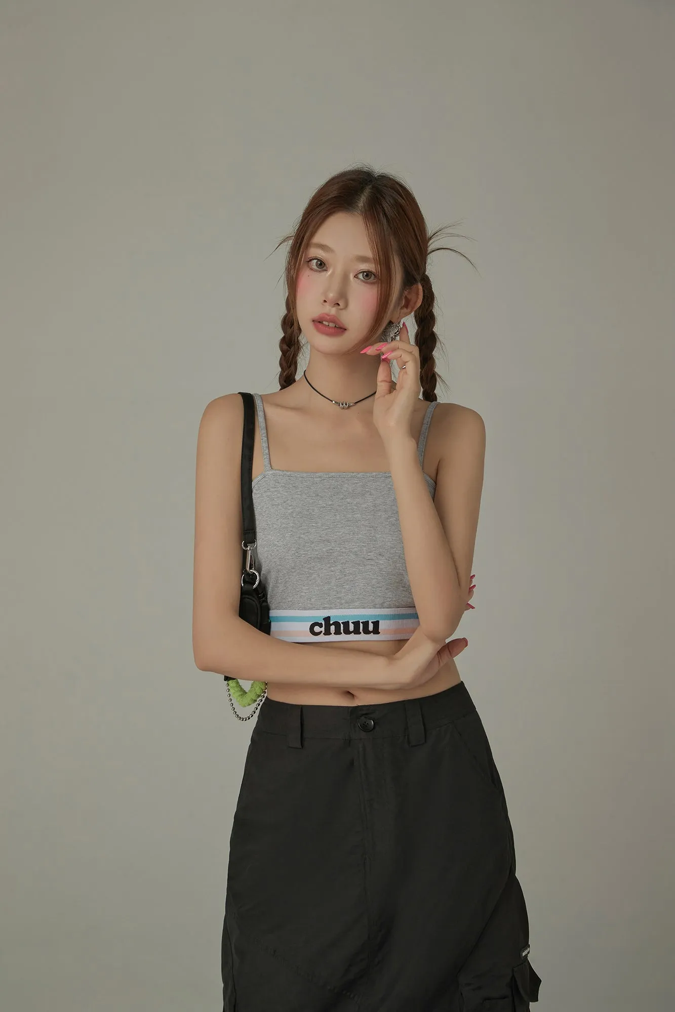 Color Basic Sleeveless Cropped Cami Top