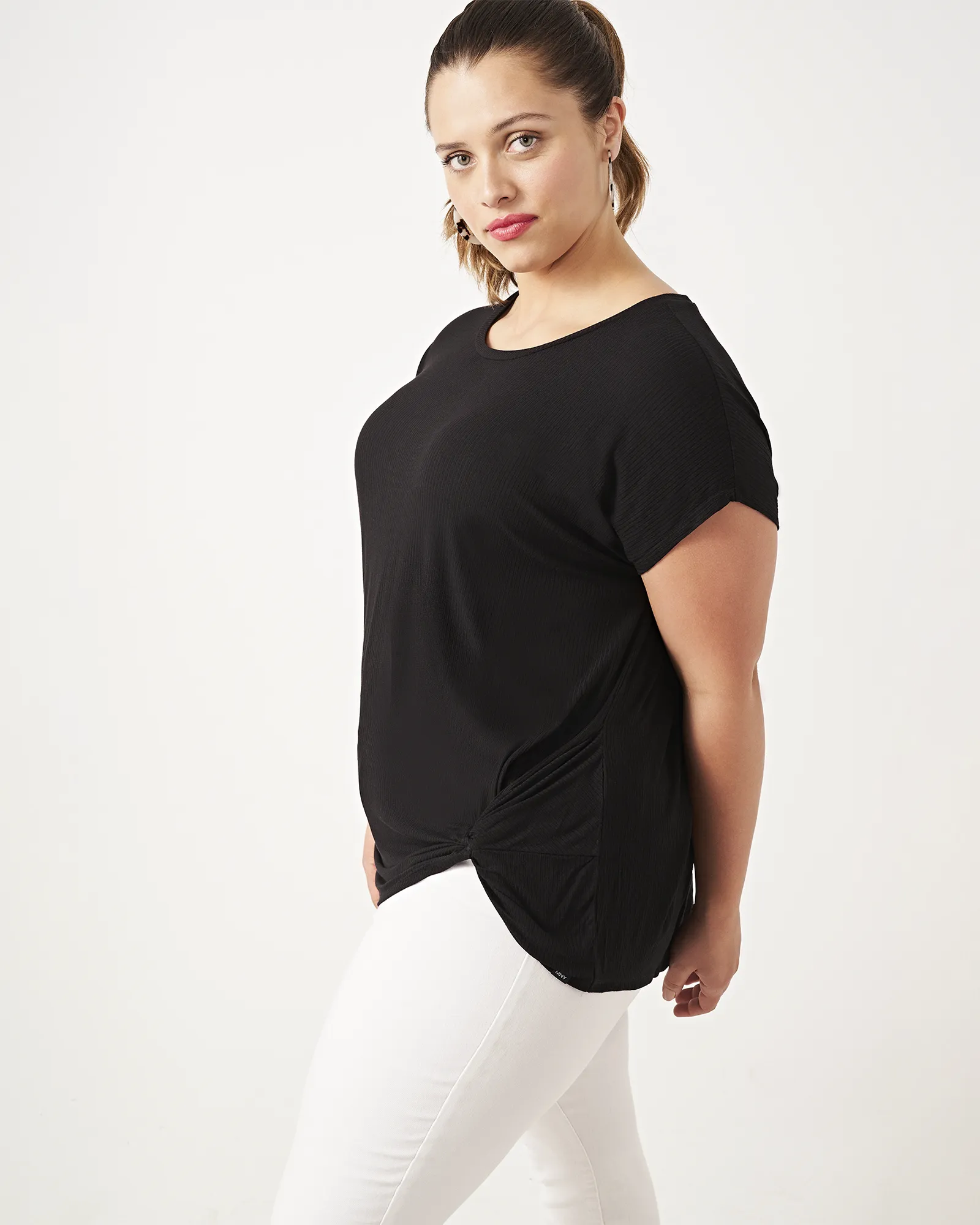 Donna Side-Knot Tee | Black