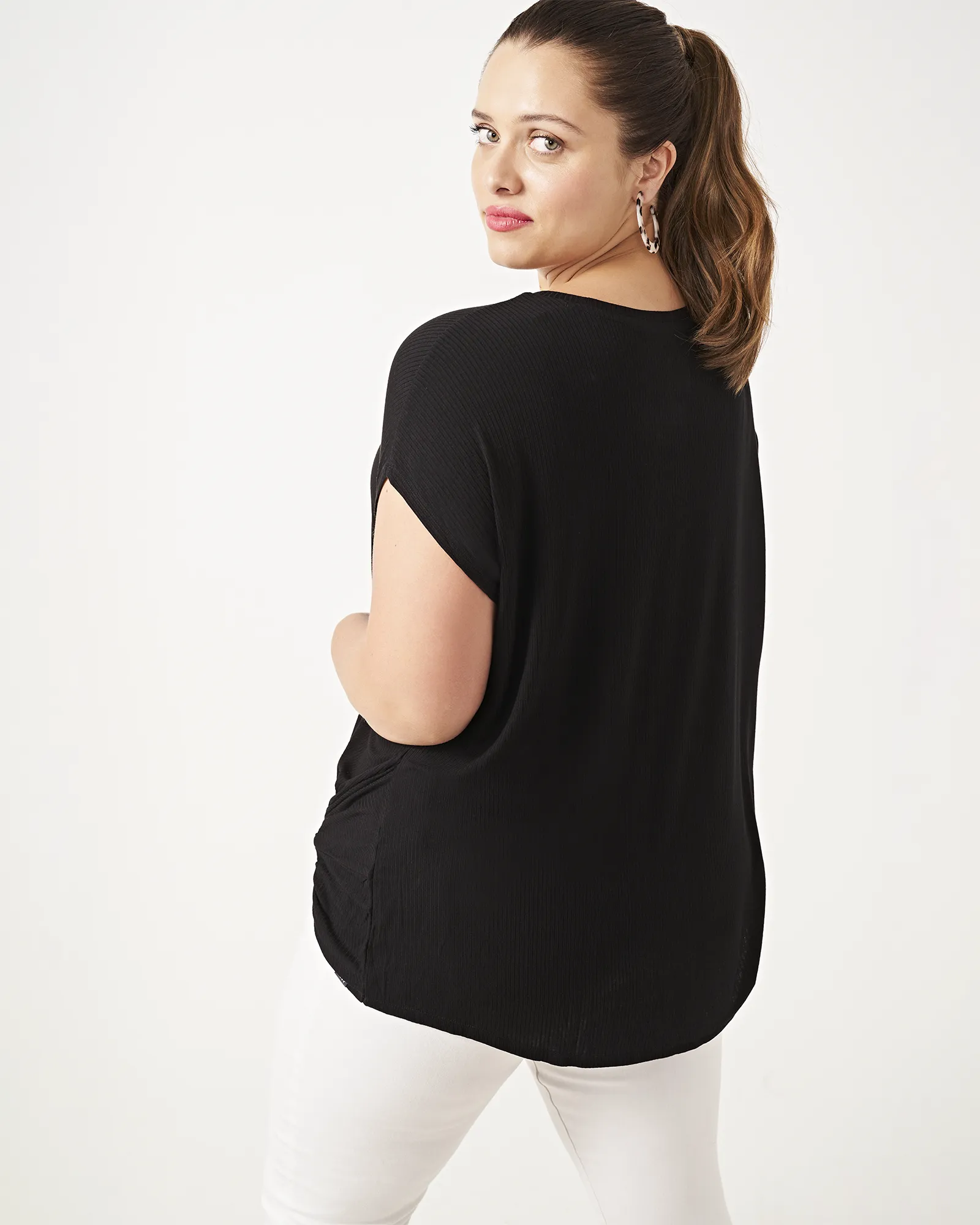 Donna Side-Knot Tee | Black