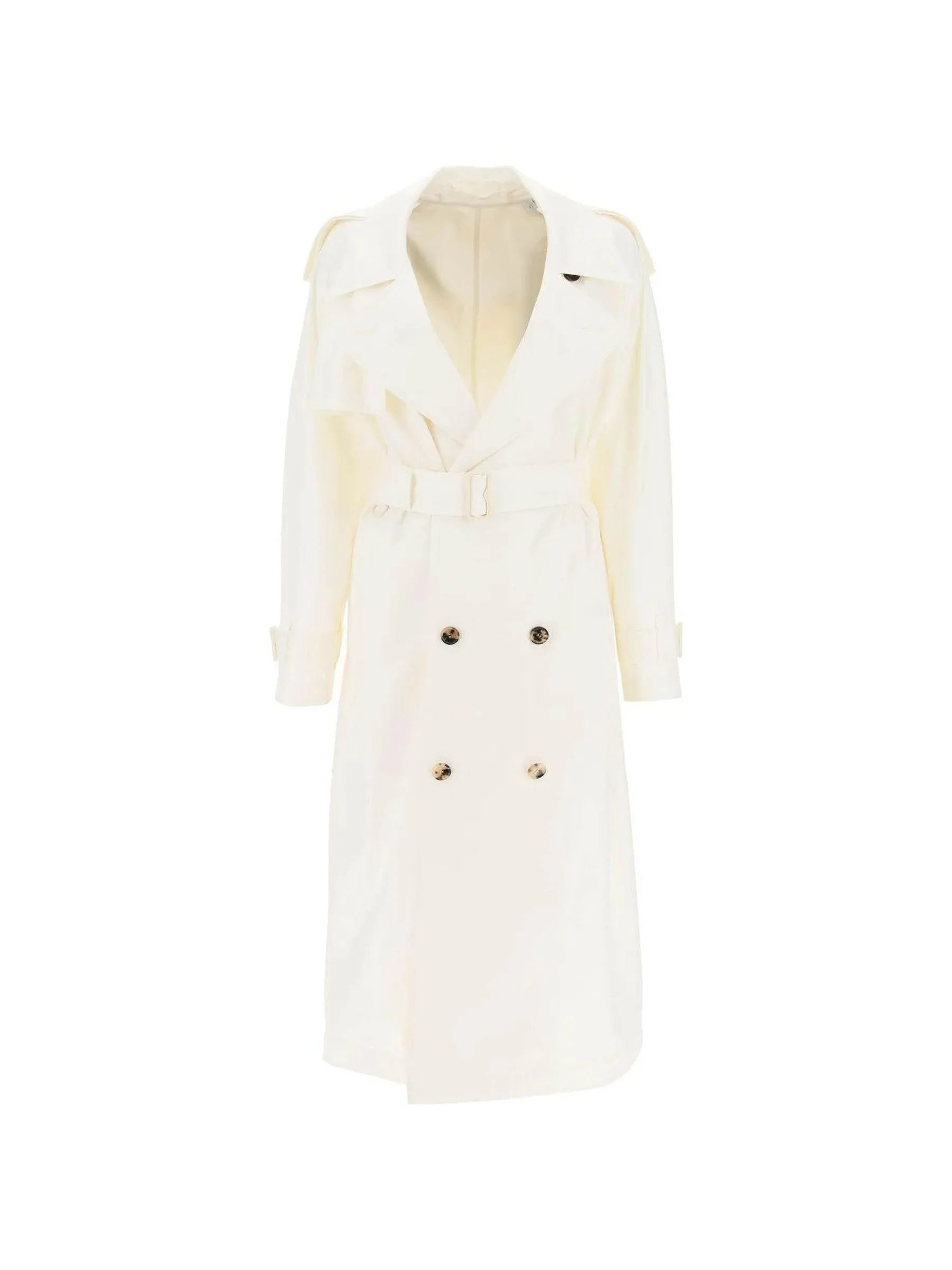 Double-Breasted Trench Coat in Silk