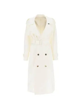 Double-Breasted Trench Coat in Silk