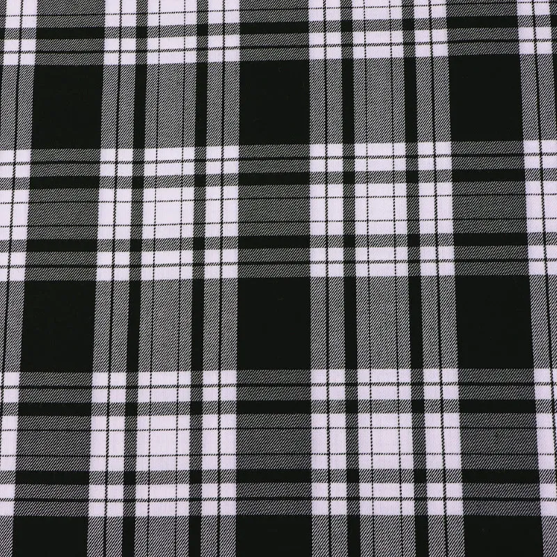 Dressmaking Tartan- Fine Line Natty Check - Monochrome