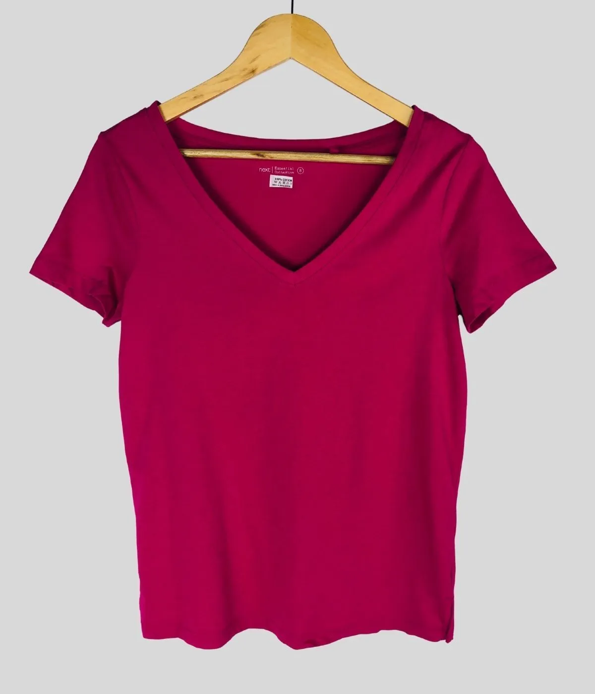 Fluro Pink V Neck T Shirt-10 Colours