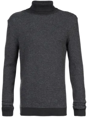 Grey High Neck Knit Sweater