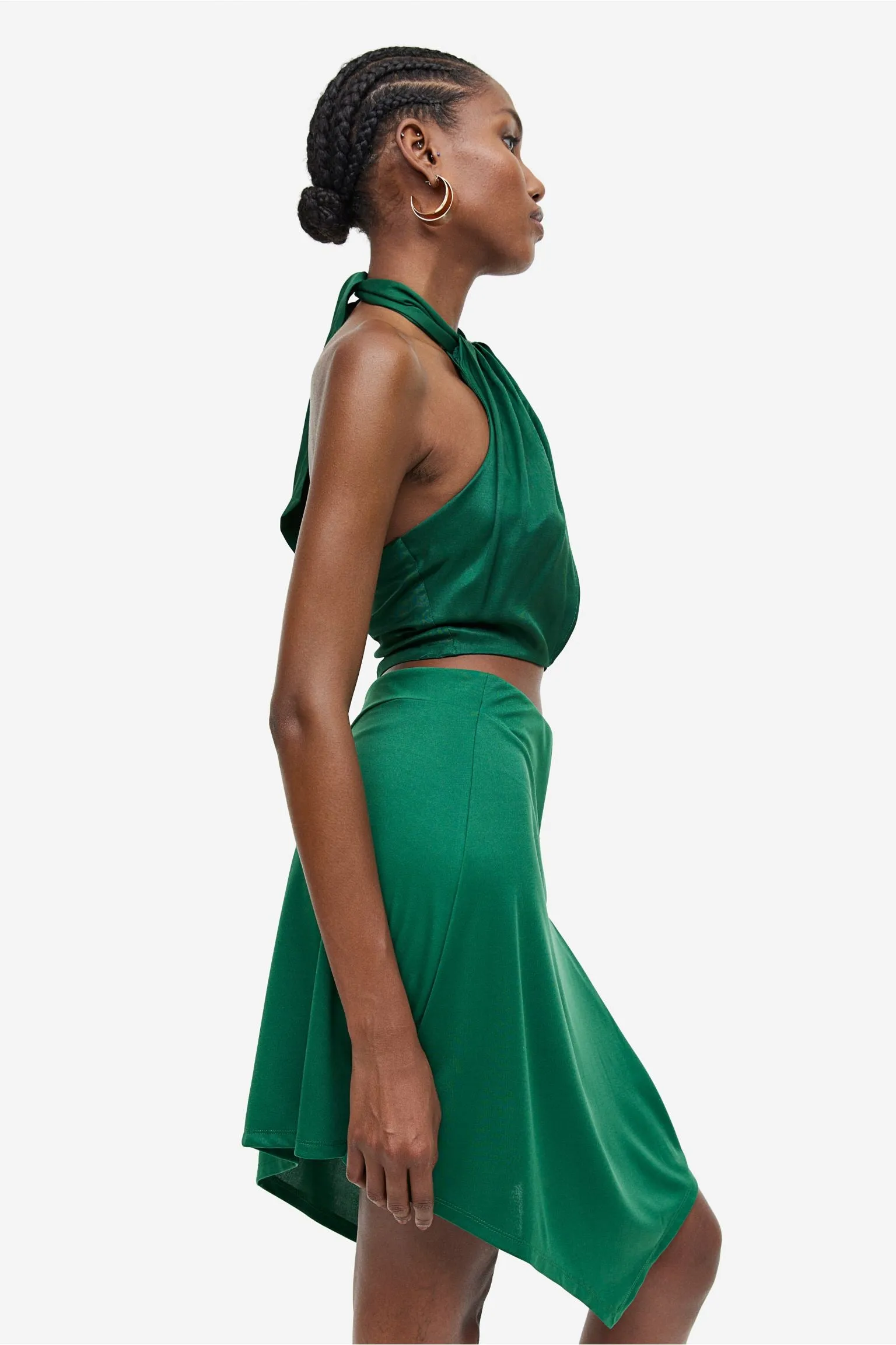 H&M Asymmetric Skirt, green