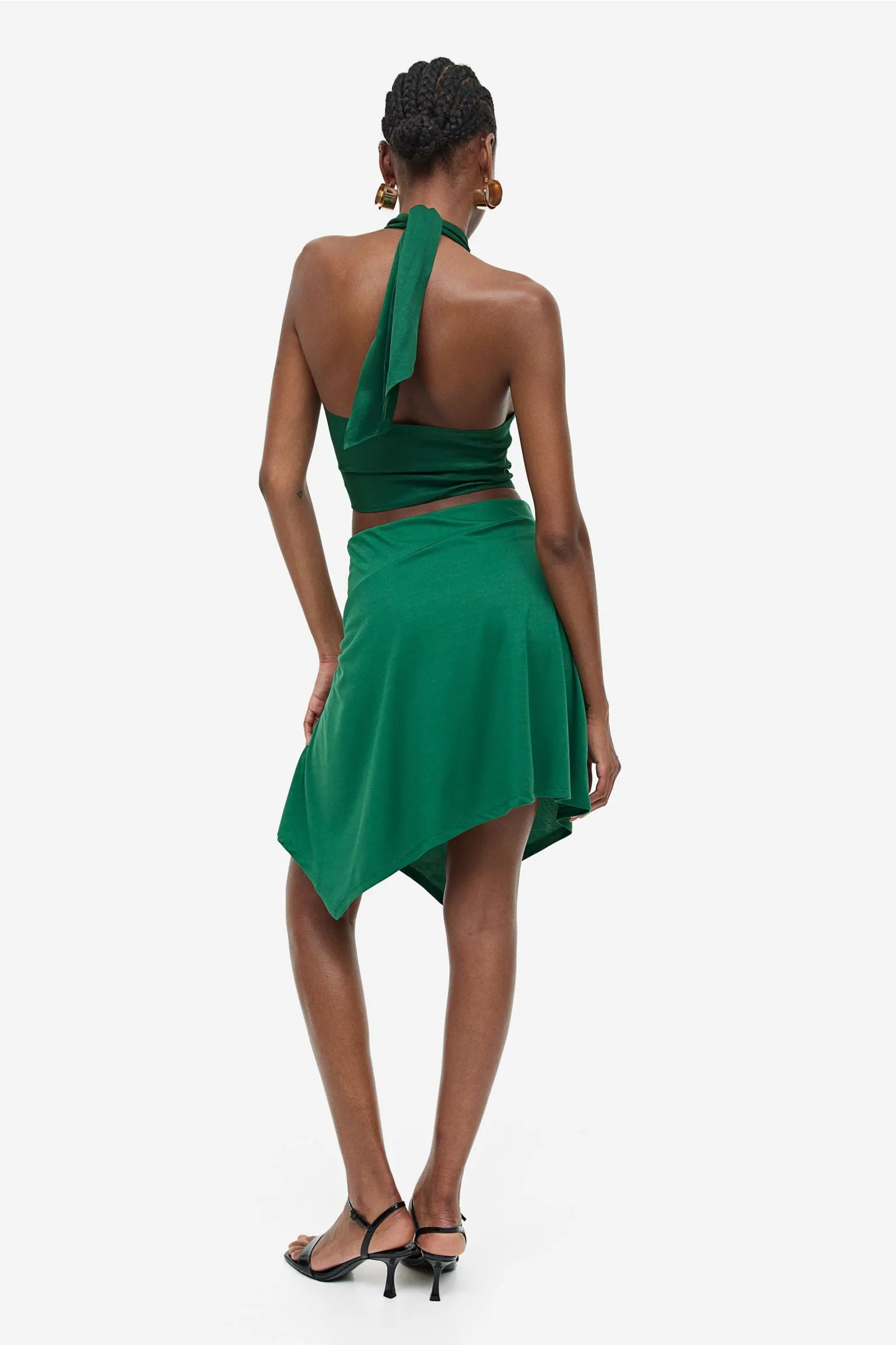 H&M Asymmetric Skirt, green