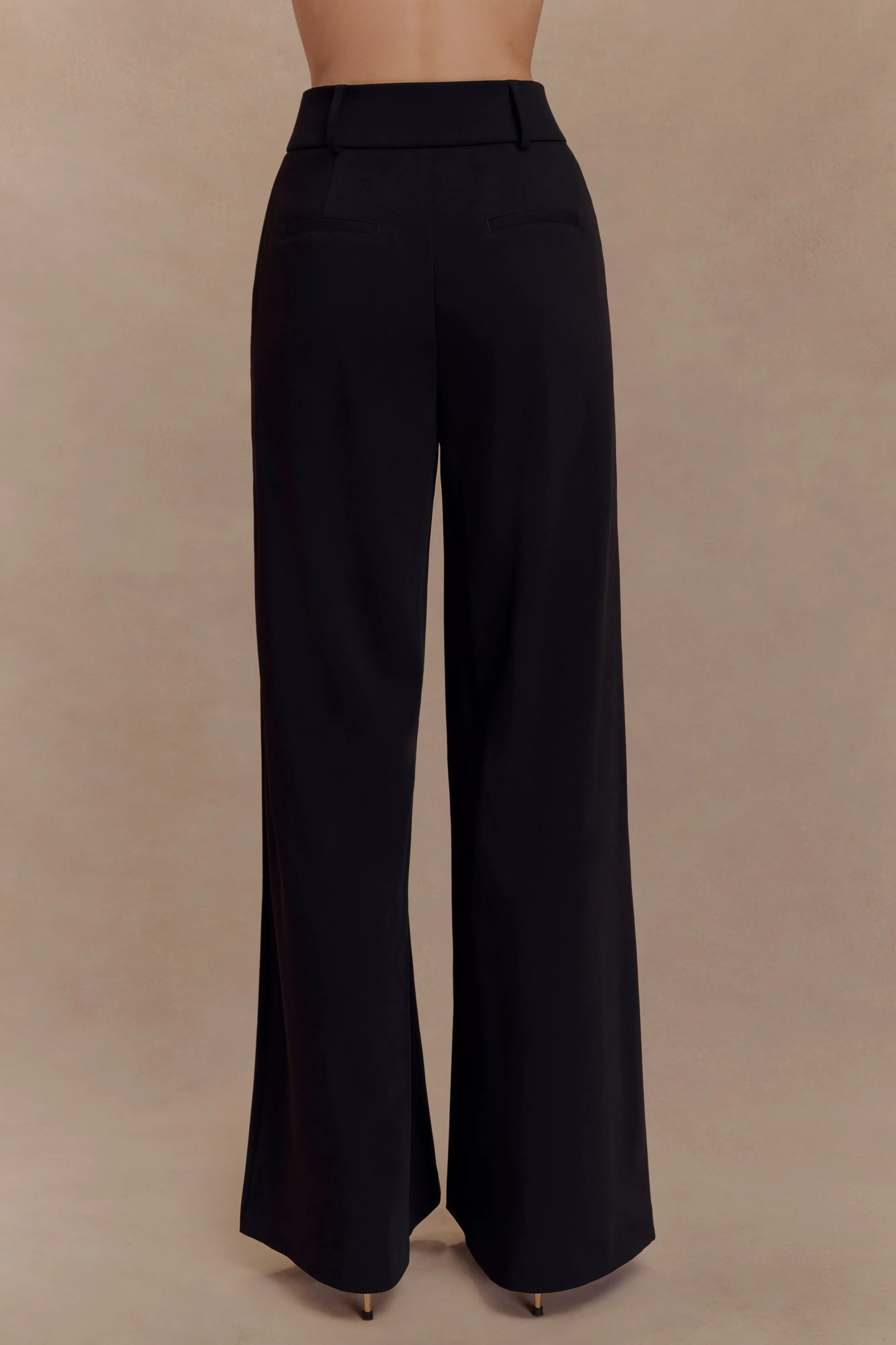 Jacqueline Pleated Wide Leg Pants - Black