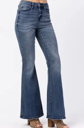 Judy Blue Contrast Trouser Flare Jeans