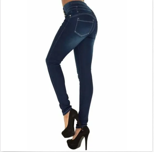 Luexco Women's High Waist Skinny Jeans Stretch Denim Pencil Pants