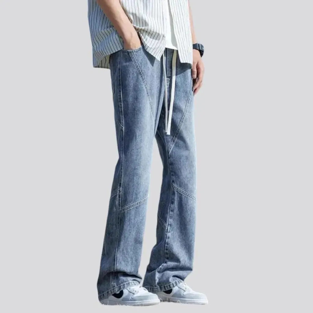 Men's contrast-stitching jeans