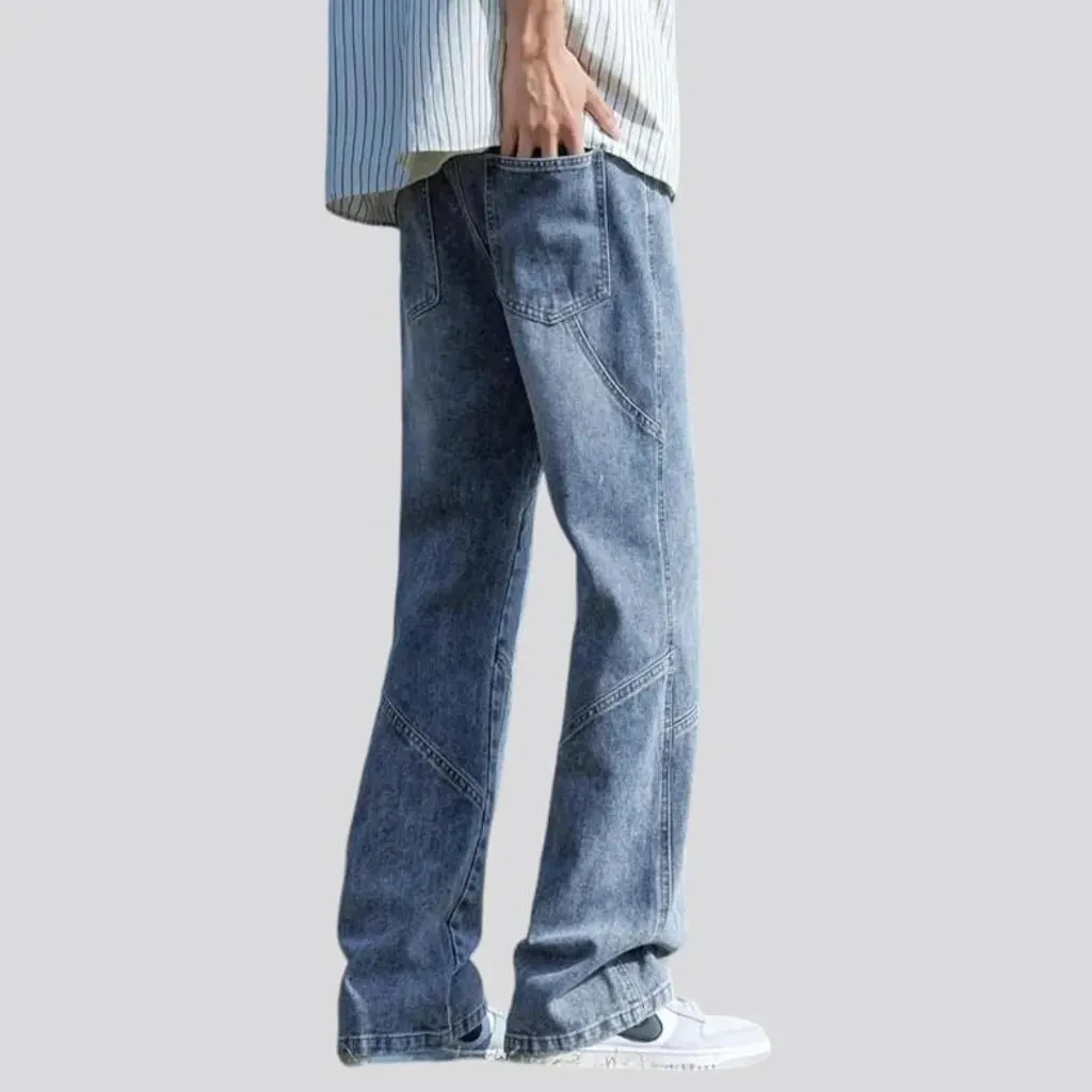 Men's contrast-stitching jeans