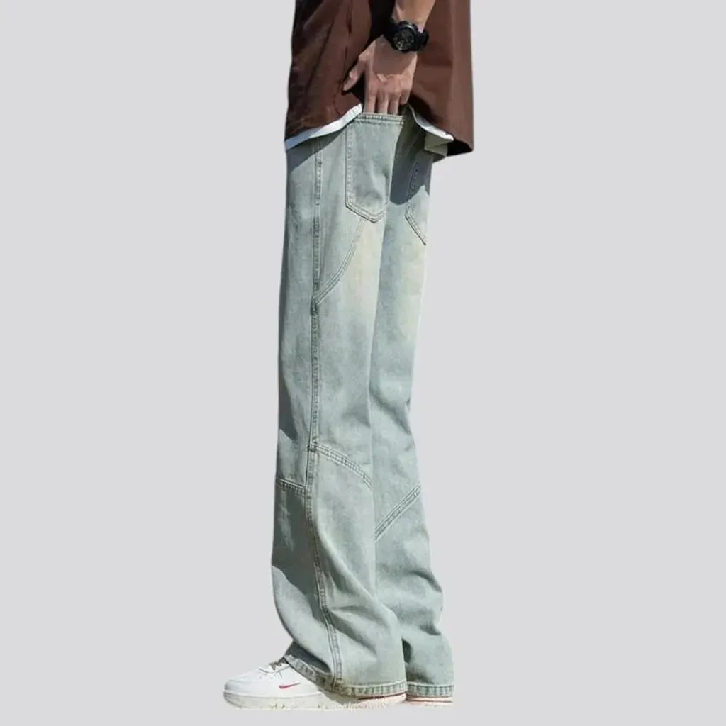 Men's contrast-stitching jeans