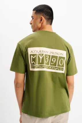 Men's Green Prison Oversized Tees