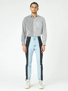 Men's Straight Leg Jean Black/Light Blue