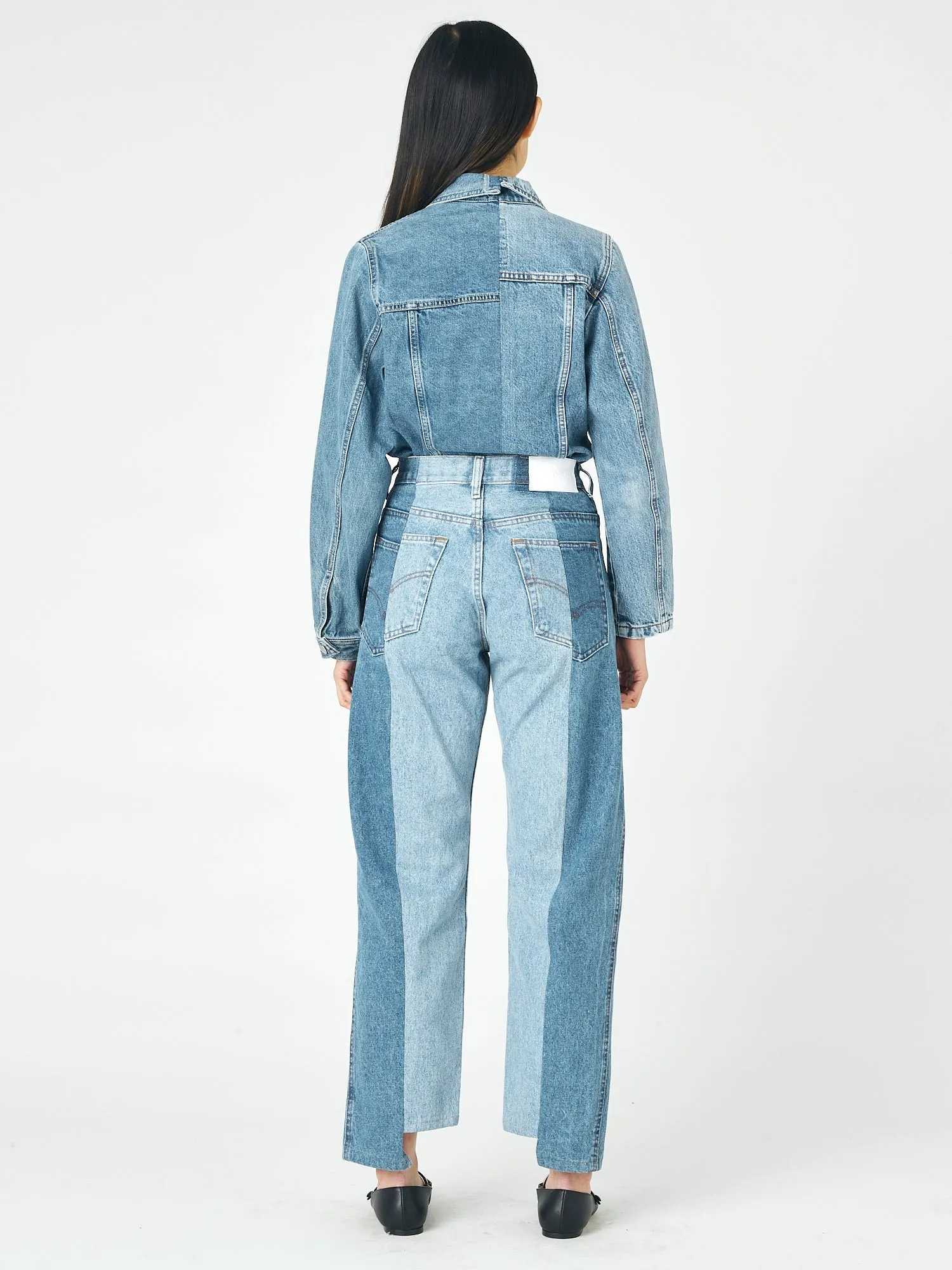 Mid Light Blue Contrast Boyfriend Jean