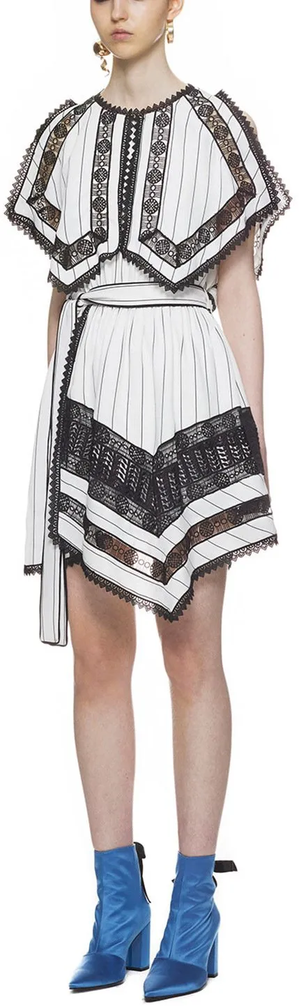 Monochrome Stripe Handkerchief Dress