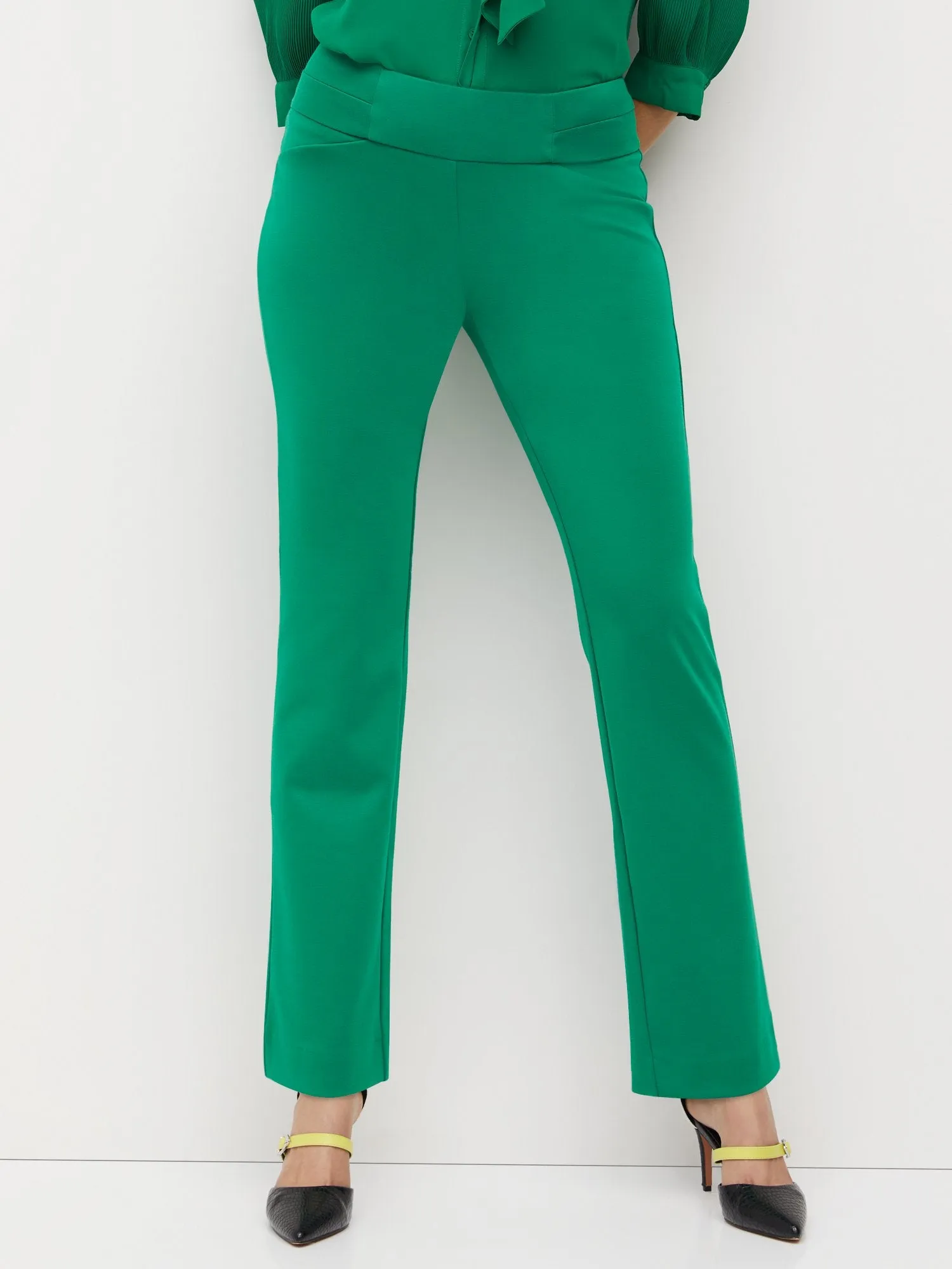 Pull-On Mid-Rise Straight-Leg Ponte Pant - Superflex