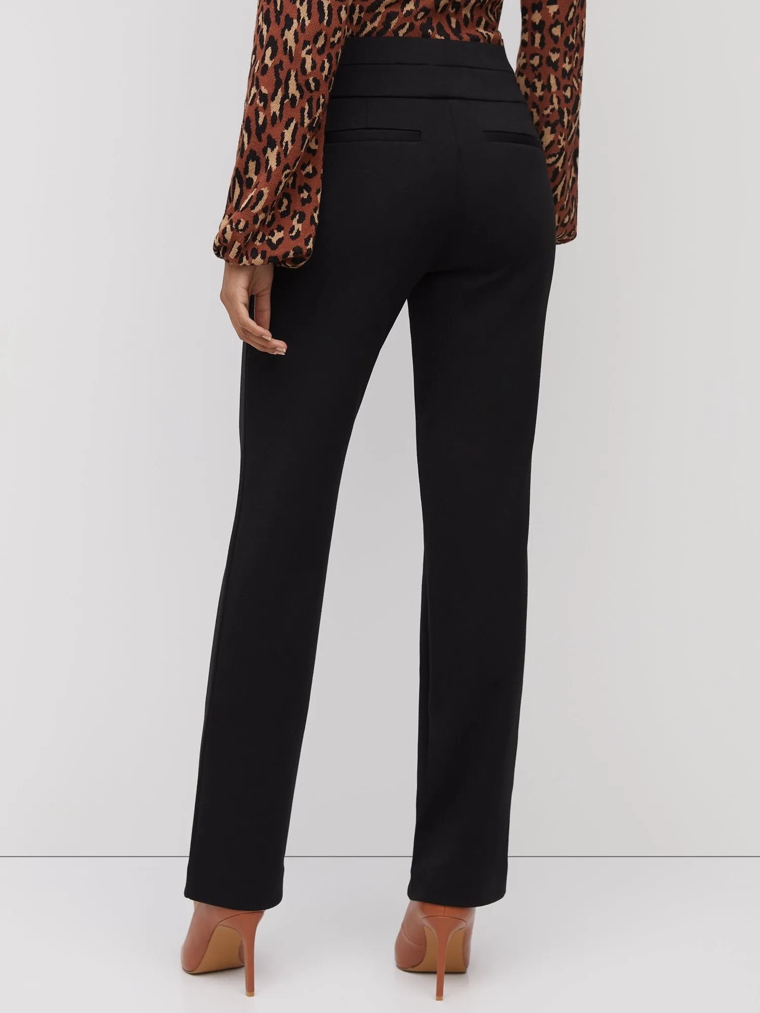 Pull-On Mid-Rise Straight-Leg Ponte Pant - Superflex