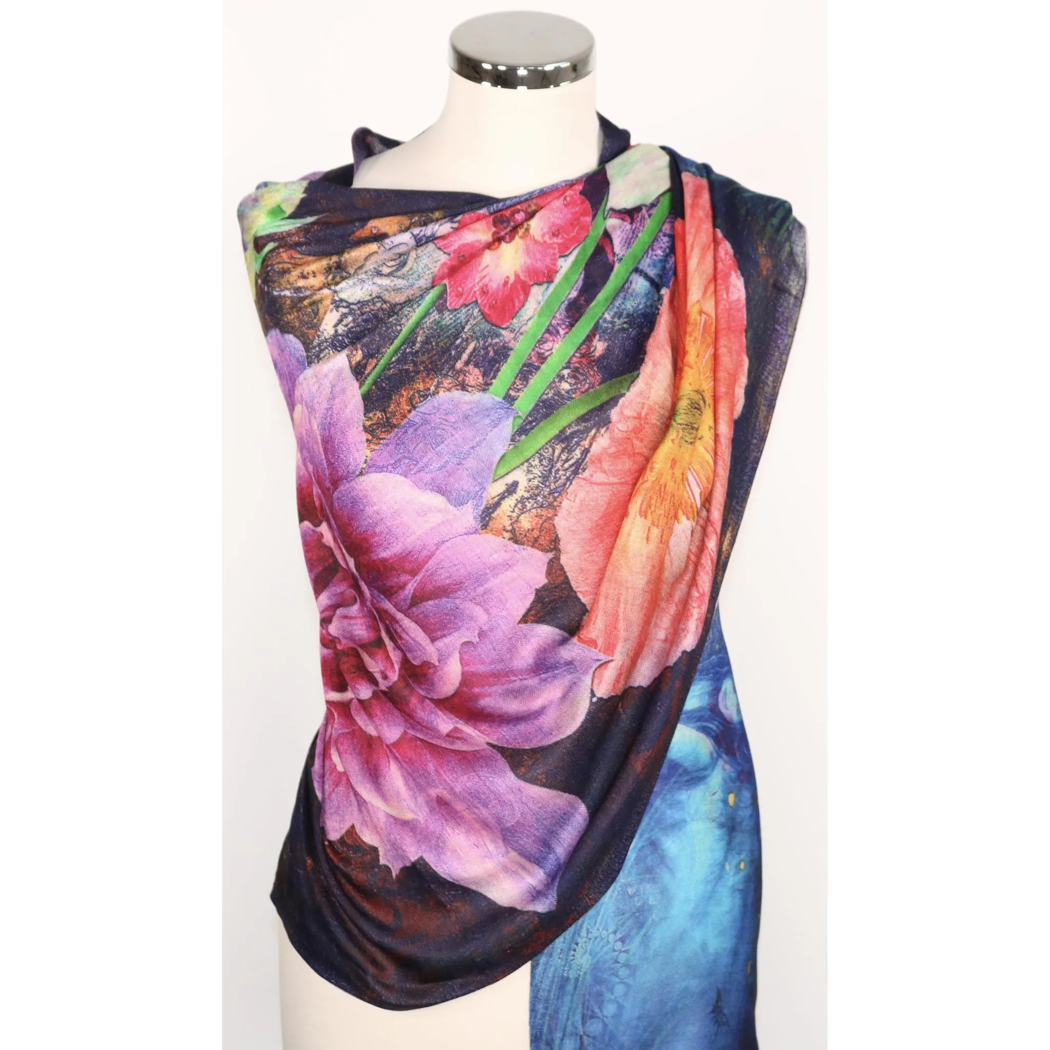 Scarf With Digital Floral Print