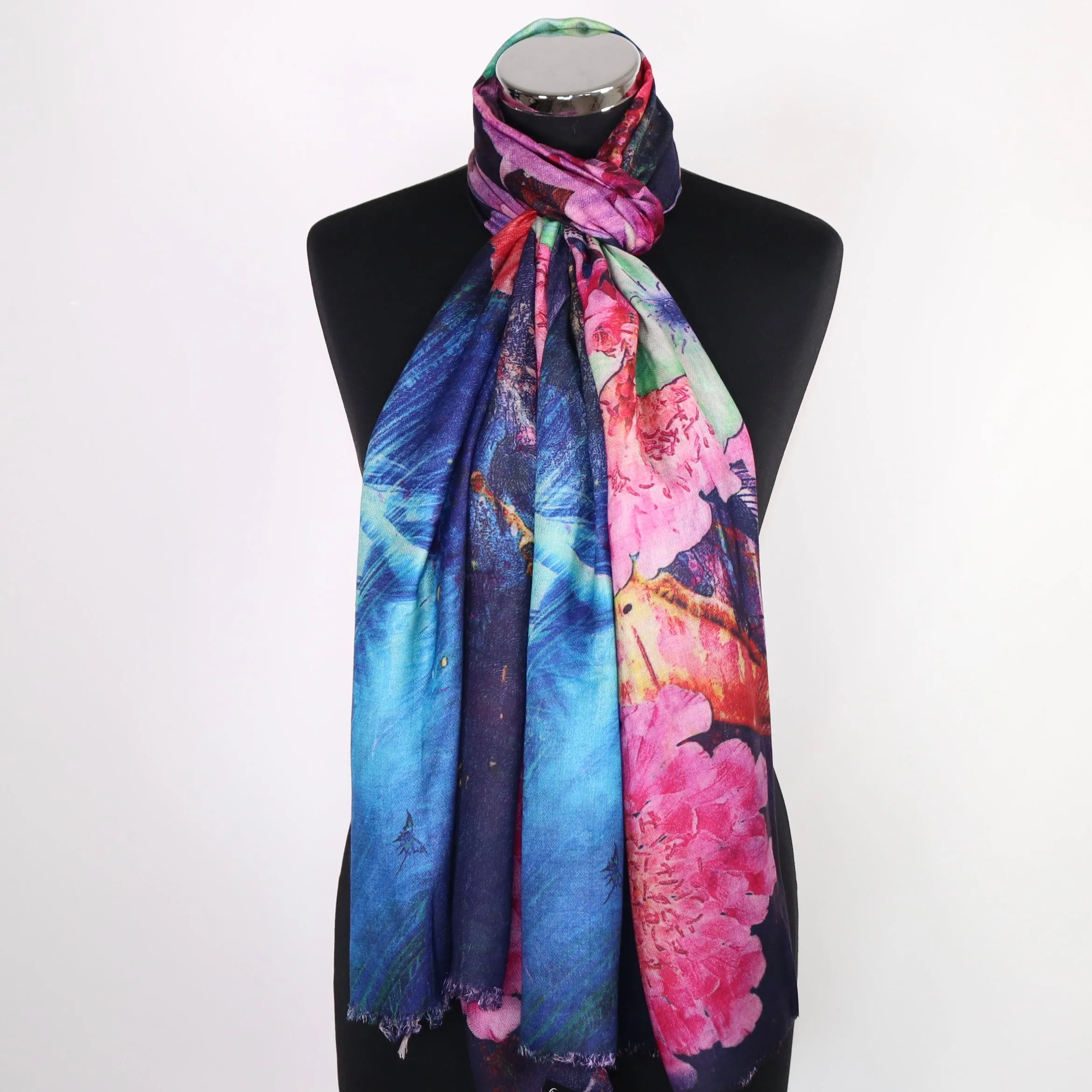 Scarf With Digital Floral Print