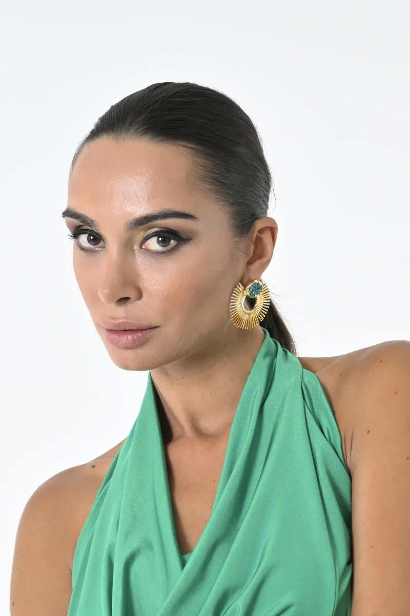 Serena Green Natural Stone Tango Earrings