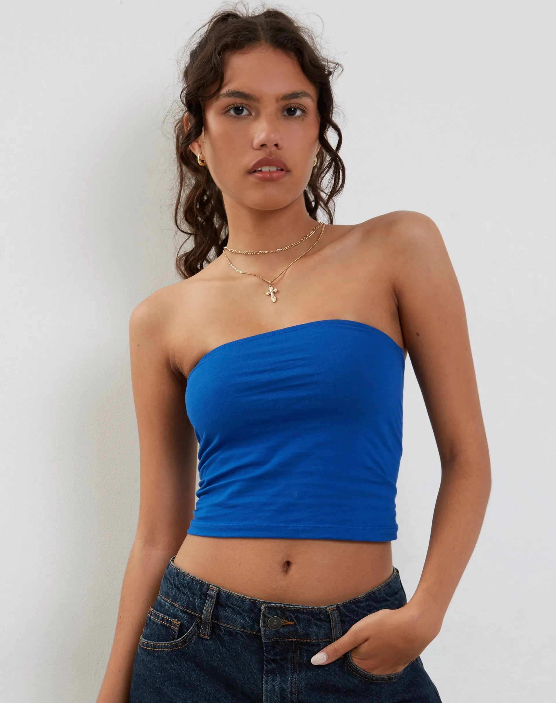 Shae Bandeau Top in Cobalt