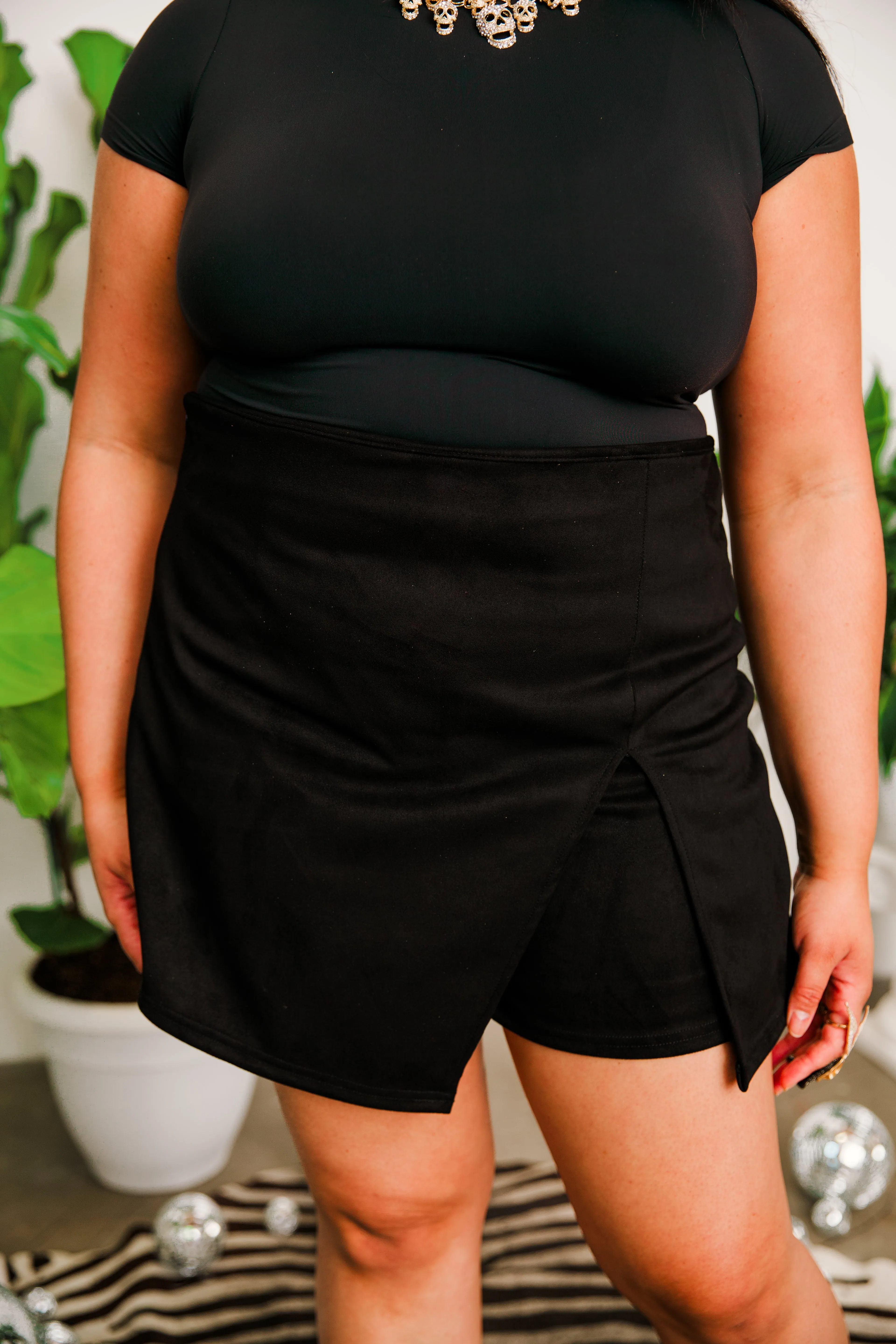 Skort in “Vegan Suede”