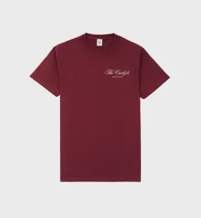 The Carlyle Souvenir T-Shirt - Merlot/White