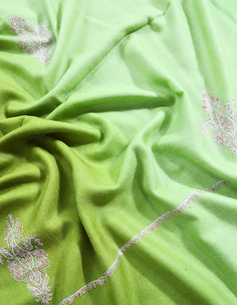 tri-colour booti embroidery pashmina shawl 8518