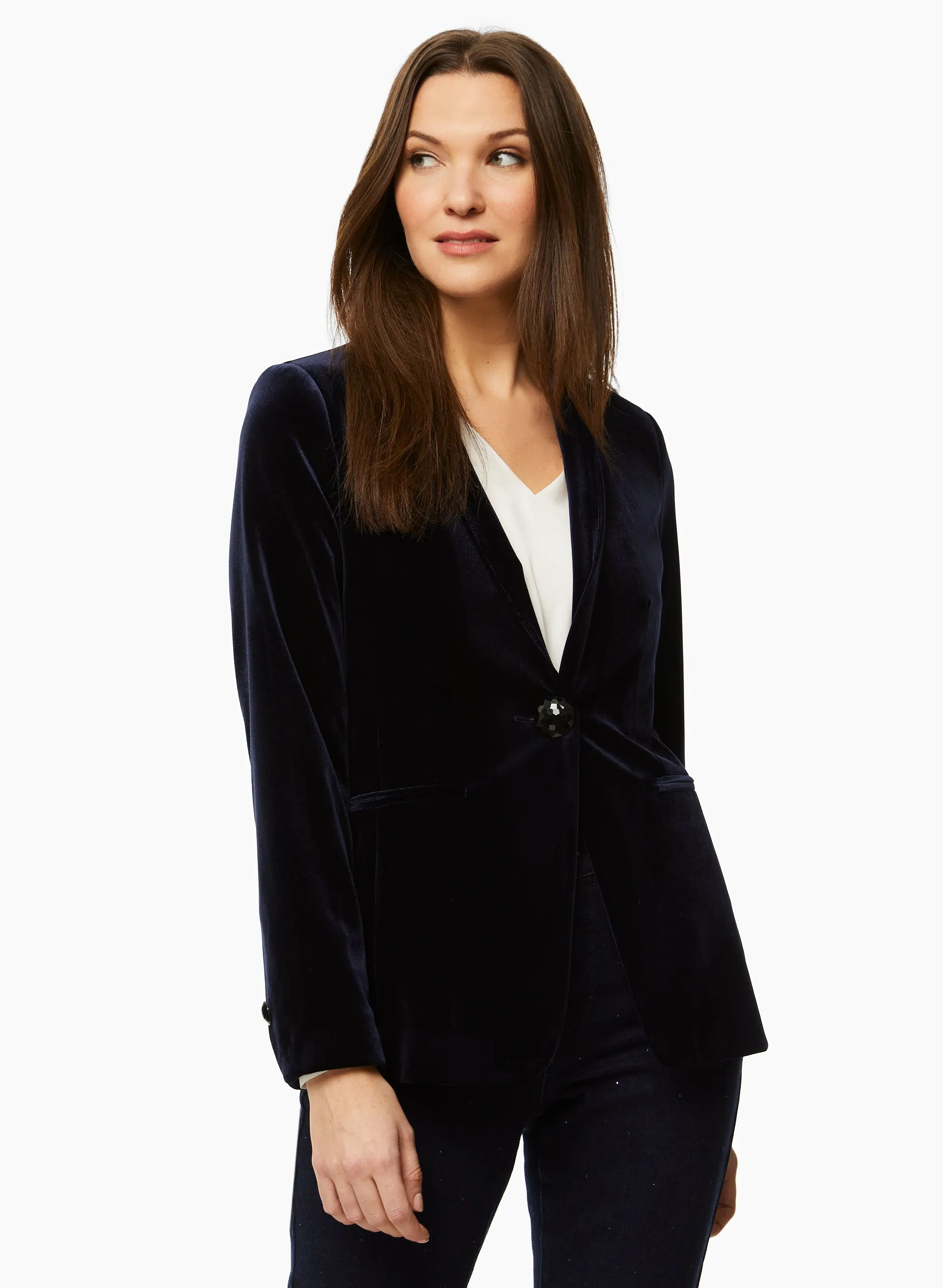 Velvet Single Button Jacket