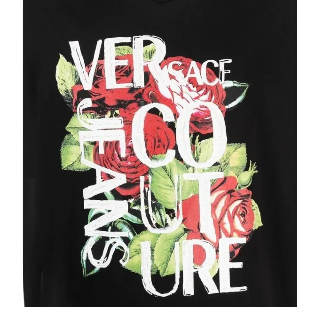 Versace Jeans Couture Logo Printed Rose T-Shirt