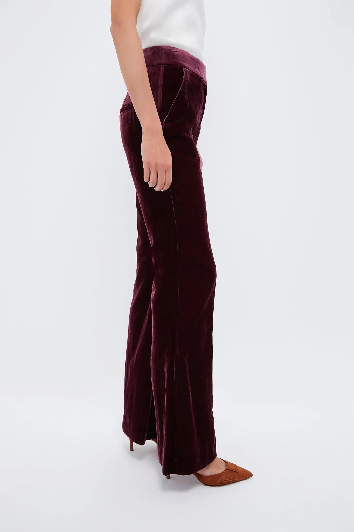 Wine Lebone Velour Pant