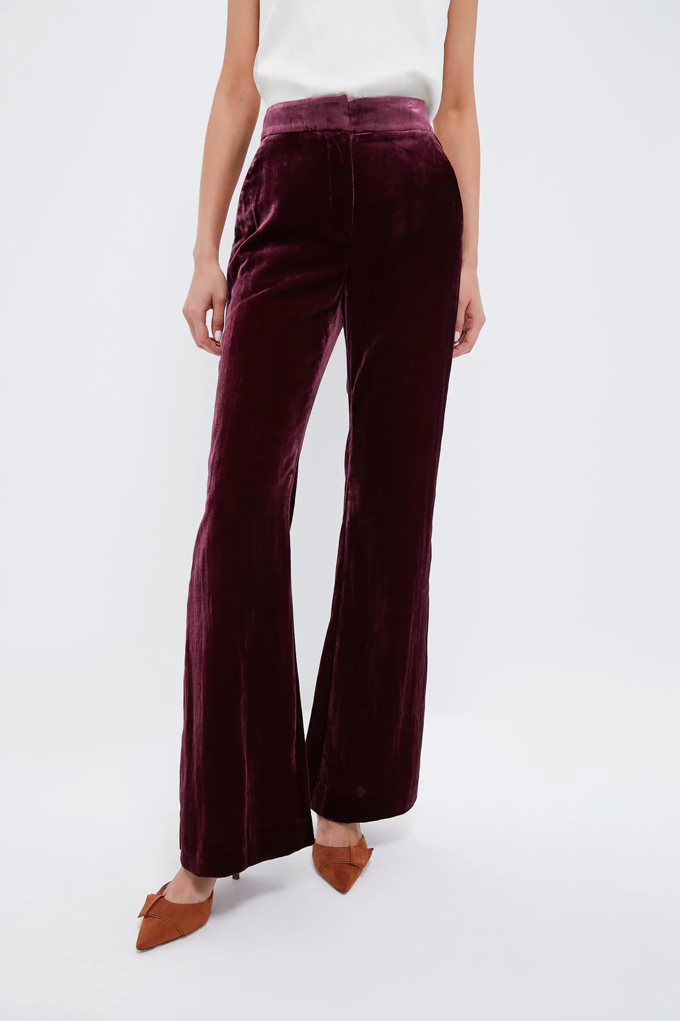 Wine Lebone Velour Pant