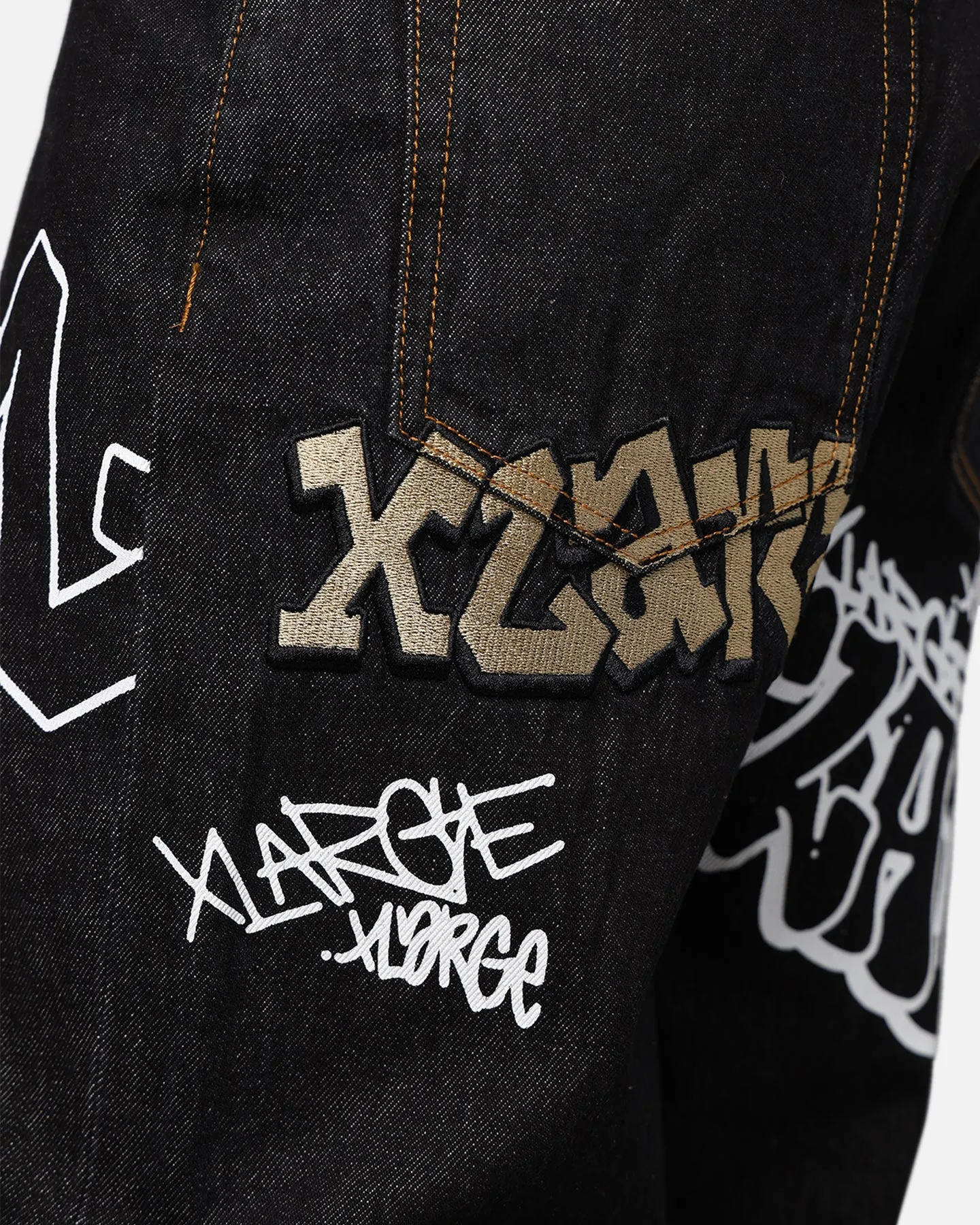 X-Large Graffiti Denim Jeans Black